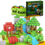 Blocos Magnéticos Minecraft® - 40 peças (+5 Bonecos BRINDE)