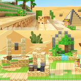 Blocos de Construção Magnética Edição Deserto - 48/64/75 peças [+5 Bonecos GRÁTIS]