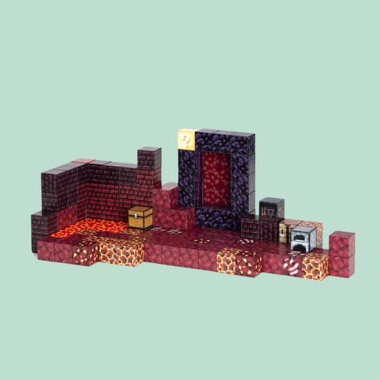 Portal do Nether Minecraft - 32 / 48 / 77 Peças (+5 Bonecos)