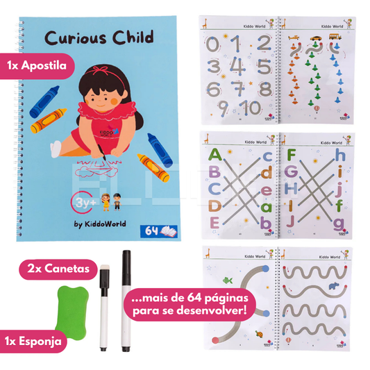 Caderno de Atividades Montessori: Prática de Escrita com Linhas, Números e Padrões (Indicado para +2 a 8 anos)