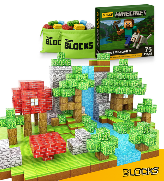 Blocos de Construção Magnética Minecraft - 64/75/88 peças